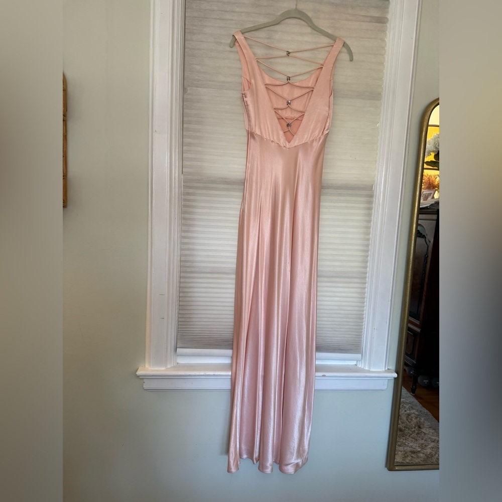 Pink Satin Formal Dress - Picture 3 of 14